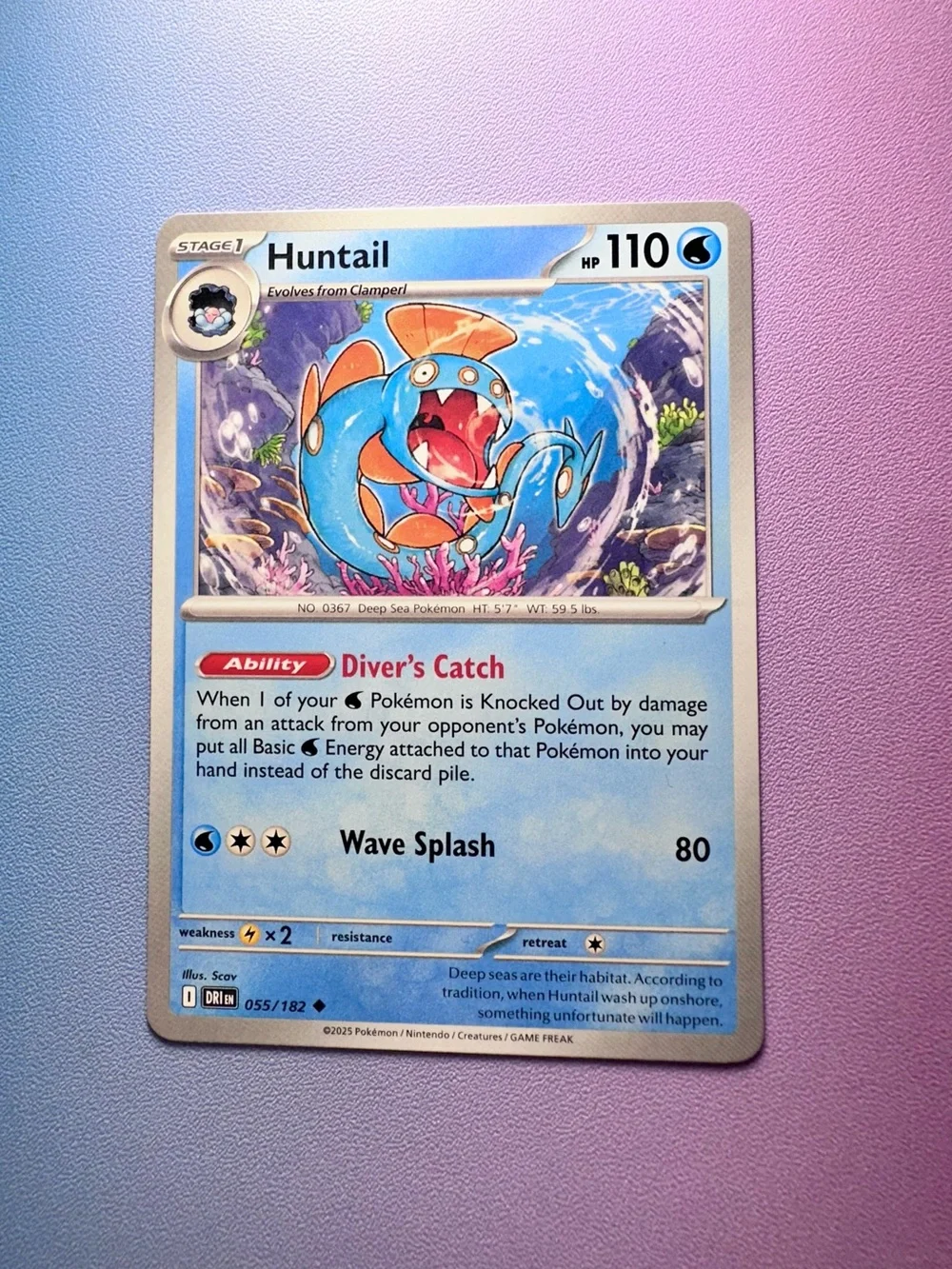 huntail - 055/182 (uncommon) — pokemon: destined rivals